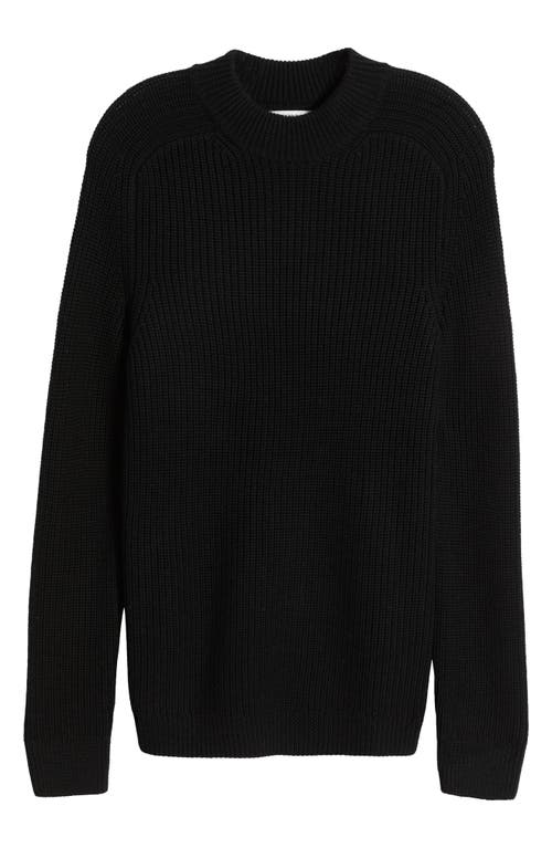 Shop Nordstrom Shaker Stitche Merino Wool Sweater In Black Rock