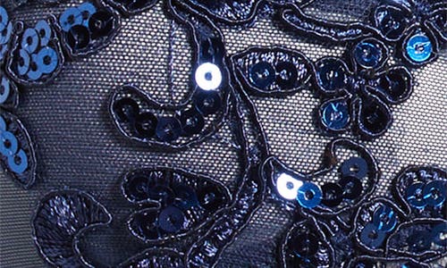 Kilo Brava Floral Embroidered Open Cup Underwire Bra In Midnight Blue