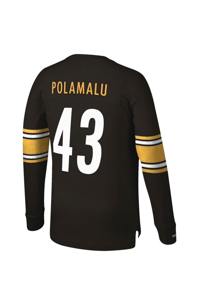 Mitchell & Ness Men's Mitchell & Ness Troy Polamalu Black Pittsburgh  Steelers Throwback Retired Player Name & Number Long Sleeve Top | Nordstrom