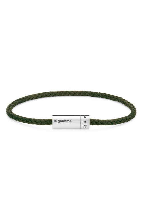 le gramme 7G Nato Polished Sterling Silver Khaki Cable Bracelet at Nordstrom, Cm