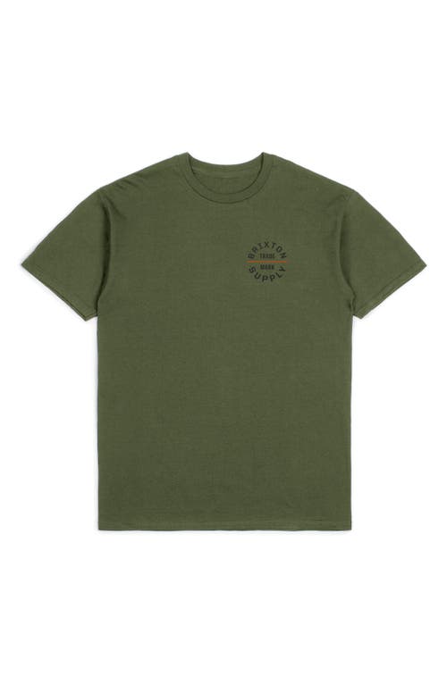 Brixton Oath Standard Fit Logo Graphic T-shirt In Ivy Green/washed Black/rust