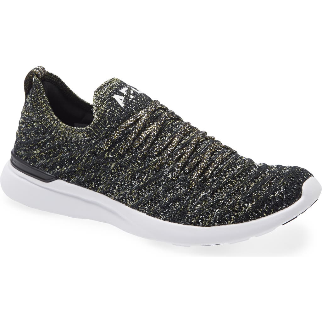Apl Athletic Propulsion Labs Techloom Wave Hybrid Running Shoe In Black/gold/silver