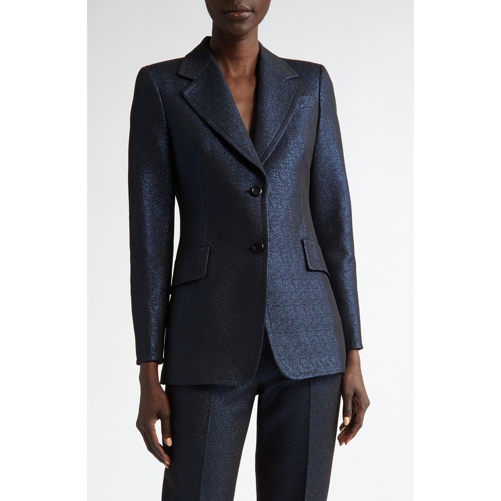 Akris punto Metallic Night Sky Boyfriend Blazer