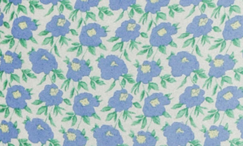 Lush Tie Strap Side Slit Floral Print Midi Dress In Blue Floral | ModeSens