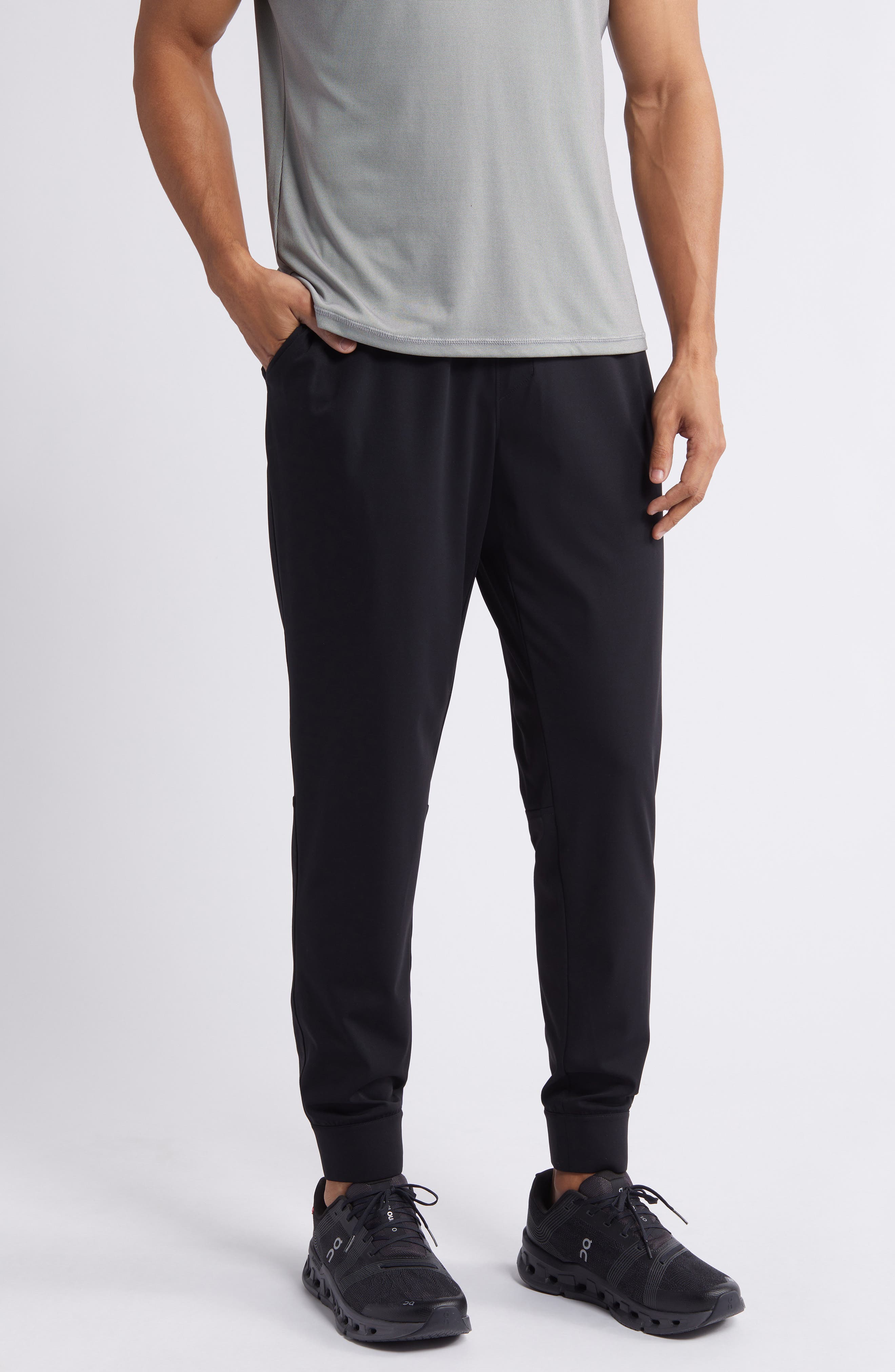 Black tight joggers outlet