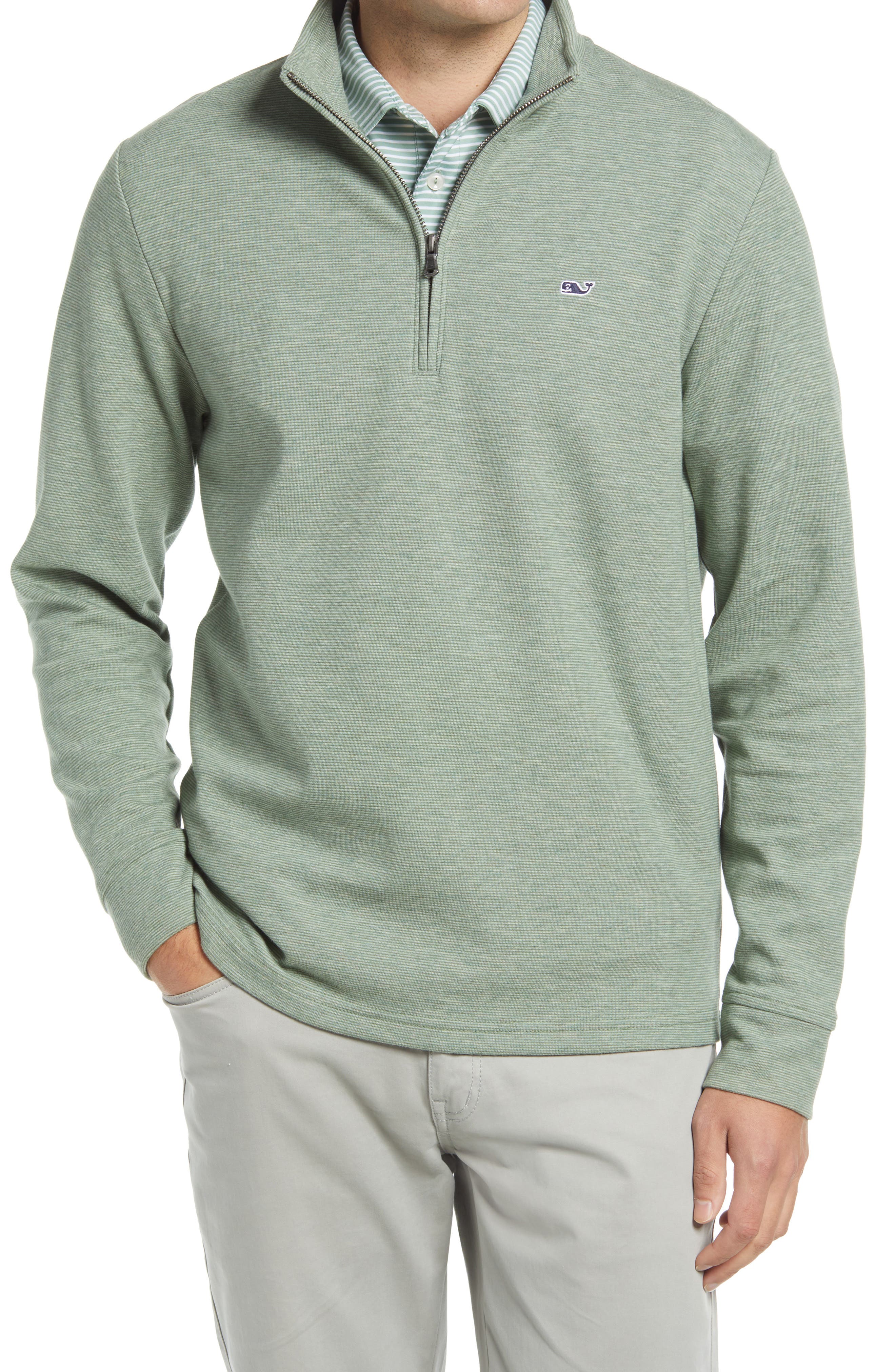 Men's Vineyard Vines Heather Gray Minnesota Vikings Shep Shirt Quarter-Zip Sweatshirt Size: Small