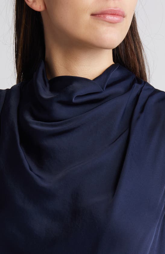 Shop Rue Sophie Mika Cowl Neck Sleeveless Top In Navy