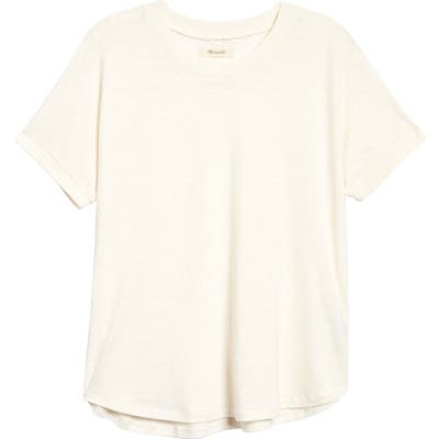 Madewell Hemp Relaxed Drapey T-Shirt, Ivory
