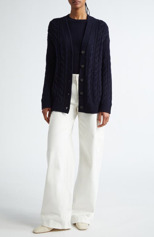 Vince Utility High Waist Wide Leg Recycled Wool Blend Pants In Off White