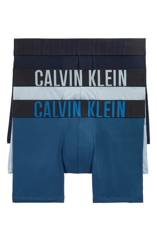 Calvin Klein 3-pack Intense Power Microfiber Boxer Briefs In Shoreline