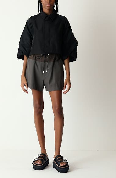 Sacai Colorblock Drawstring Suiting Shorts