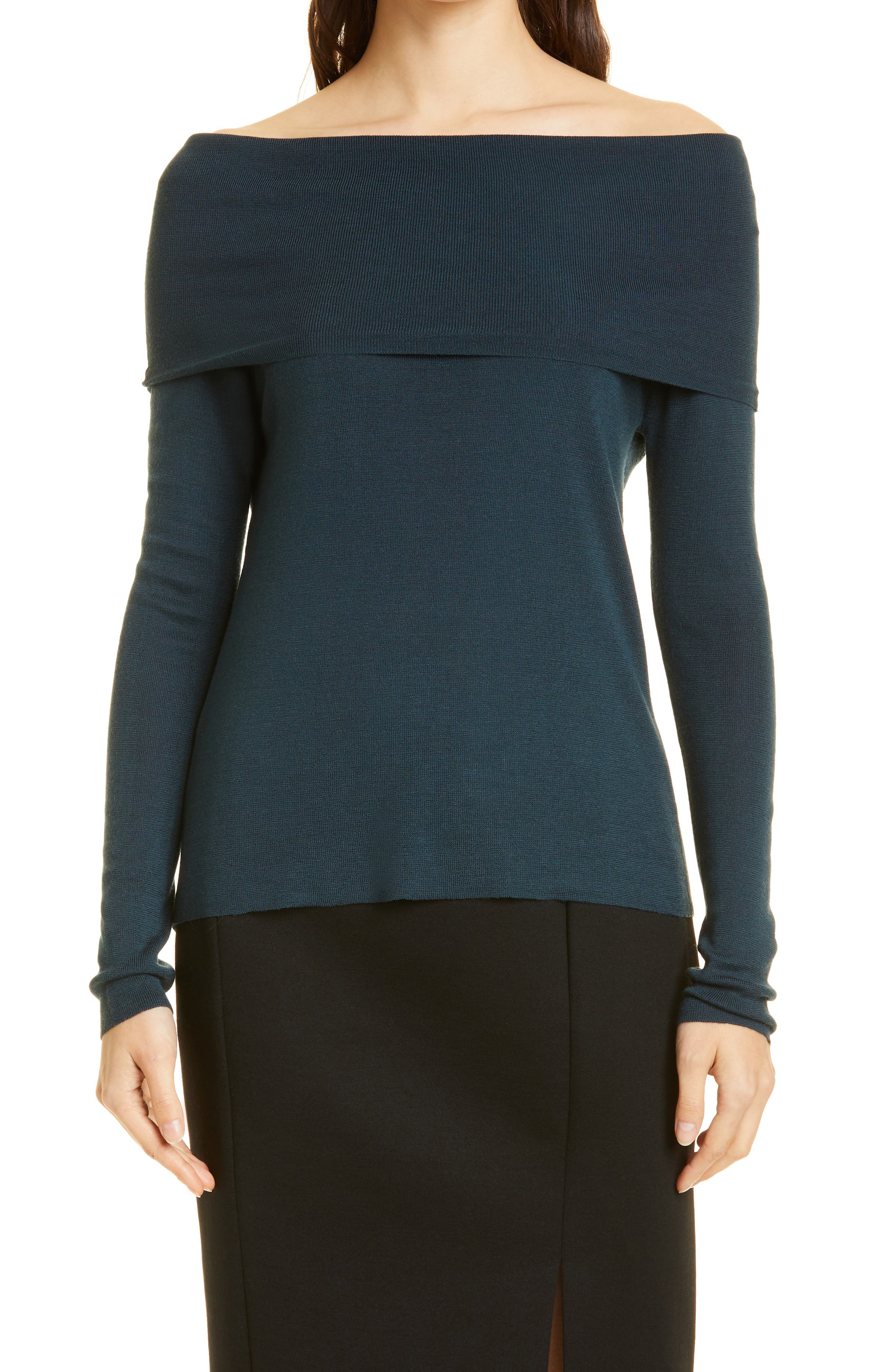 shoulderless sweater