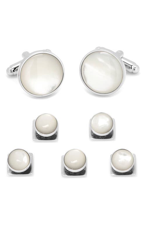 Cufflinks, Inc. Mother-of-Pearl Cuff Links & Studs Set in White at Nordstrom