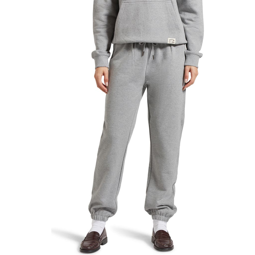 Brixton Cotton French Terry Sweatpants In Heather Grey