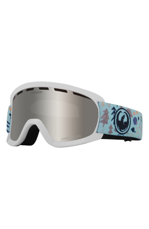 DRAGON Lil D Base Youth Fit 44mm Snow Goggles in Forest Friends/Silver Ion