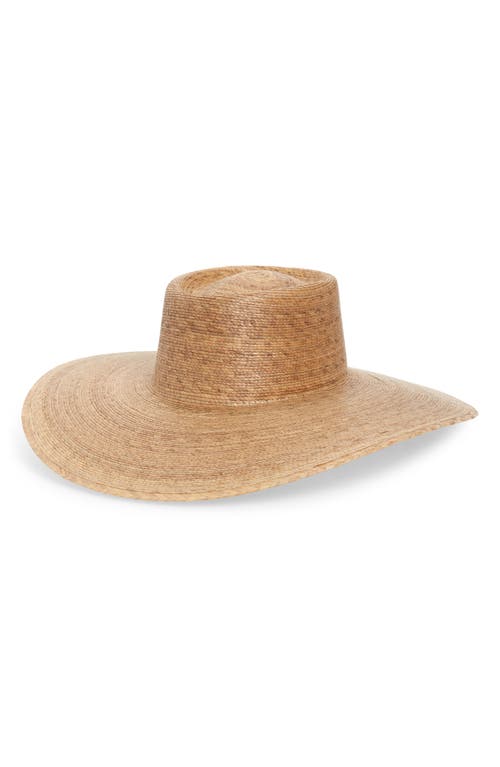 Palma Wide Brim Straw Boater Hat in Natural