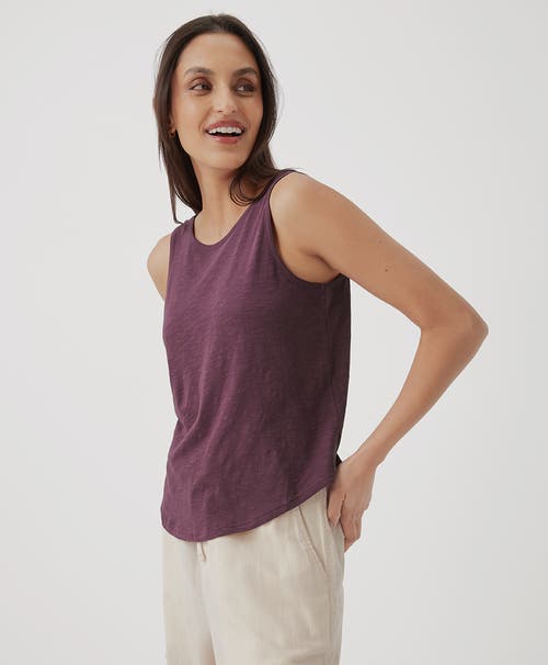 Shop Pact Organic Featherweight Slub Reversible Tank In Maroon