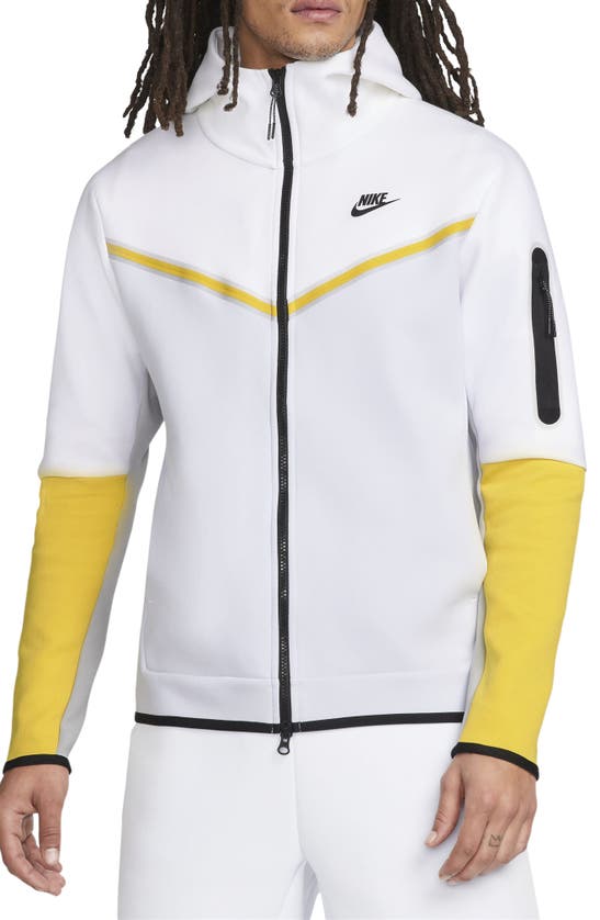 Nike Sportswear Tech Fleece Zip Hoodie In White/ Football Grey/ Black