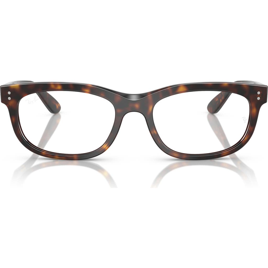 Ray Ban Ray-ban 54mm Rectangular Pillow Optical Glasses In Havana
