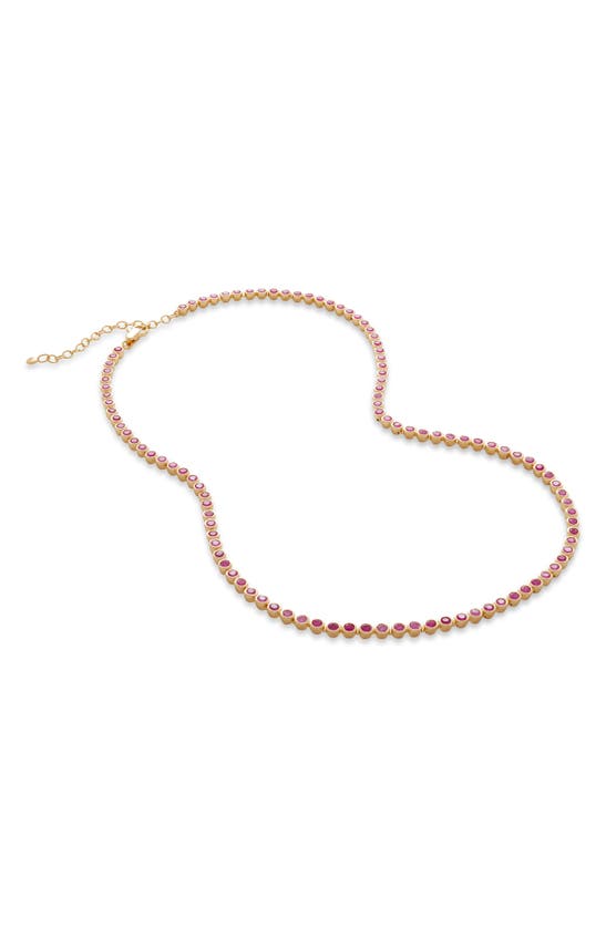 Monica Vinader Essential Stone Tennis Necklace In 18ct Gold Vermeil/ Ss