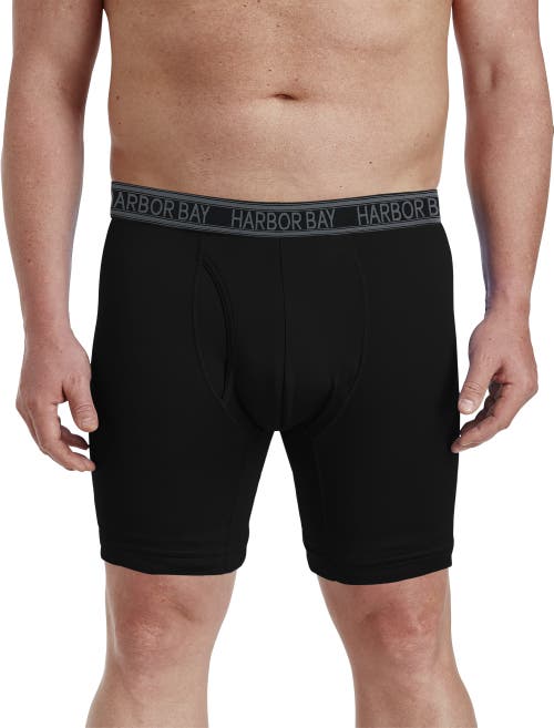 Harbor Bay Tech Stretch Solid Boxer Briefs In Black
