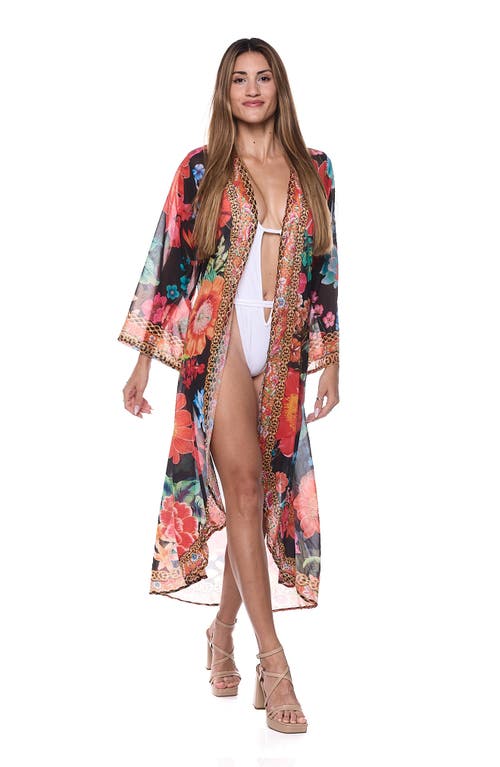 Ranee's Ranees Floral Duster In Black