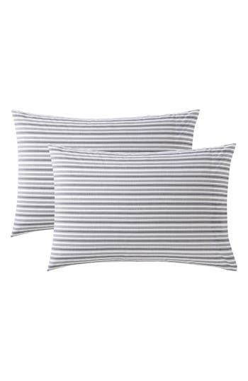 Nautica Coleridge Stripe Percale Pillowcase Set In Charcoal
