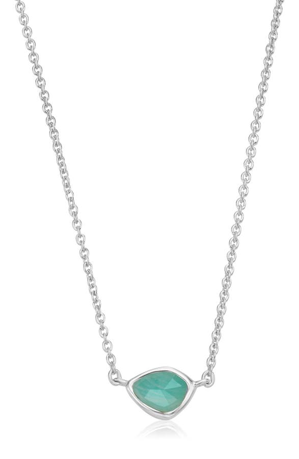 Click to view more detailed imagery on our partner's website Monica Vinader Siren Sterling Silver And Amazonite Neckalce In Silver/ Amazonite