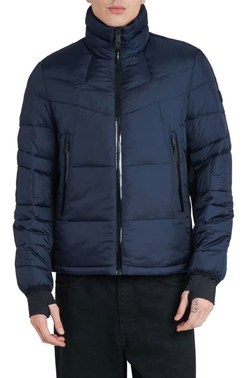 Racer Ripstop Puffer Jacket in Midnight