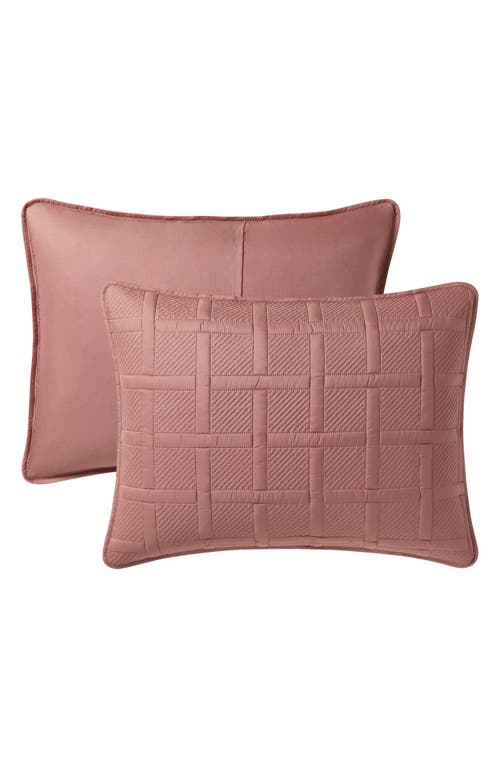 Vcny Home Square Solid 3-piece Quilt Set In Rose