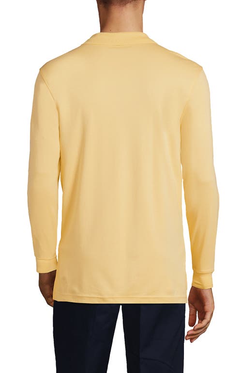 Lands' End School Uniform Long Sleeve Interlock Polo Shirt In Maize
