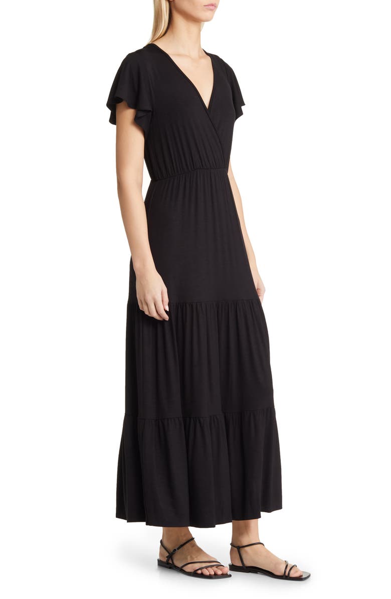 Loveappella Tiered Faux Wrap Knit Maxi Dress | Nordstrom