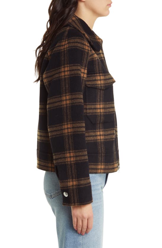 Rails Cheyenne Plaid Brushed Wool Blend Coat In Camel Jet