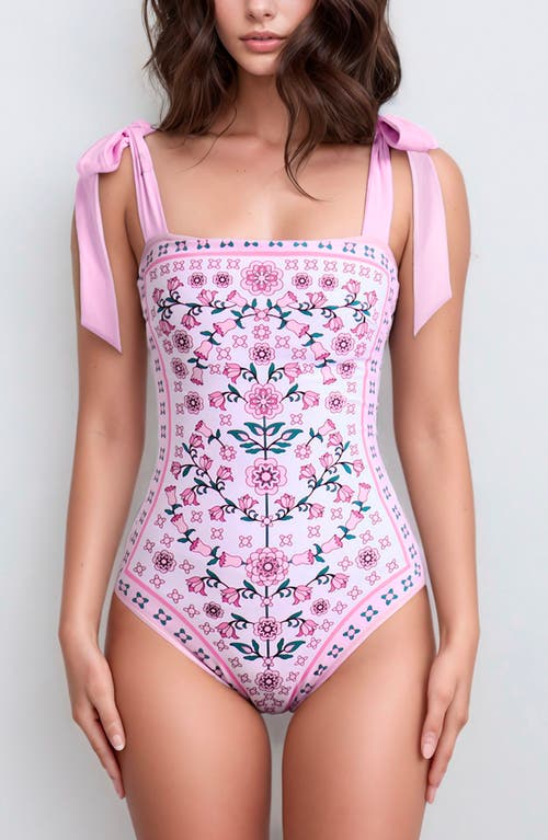Jessie Zhao New York Pink Blossom Reversible One-piece Swimsuit In Pink