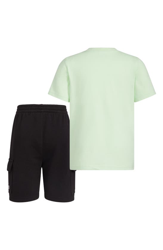 Shop Adidas Originals Kids' Graphic T-shirt & Cargo Shorts Set In Semi Green Spark