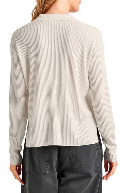 Splendid Georgie Elbow Sleeve Rib Button-up Sweater In Pale Oak Heather