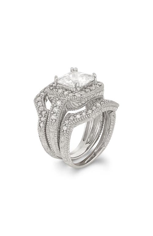 Fzn Set Of 2 Cubic Zirconia Bridal Rings In White
