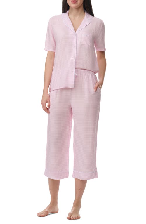 Splendid Notch Collar Pajamas Pink Feeder Stripe at Nordstrom,