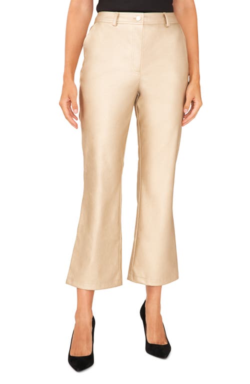halogen(r) Faux Leather Ankle Kick Flare Pants in Soft Gold