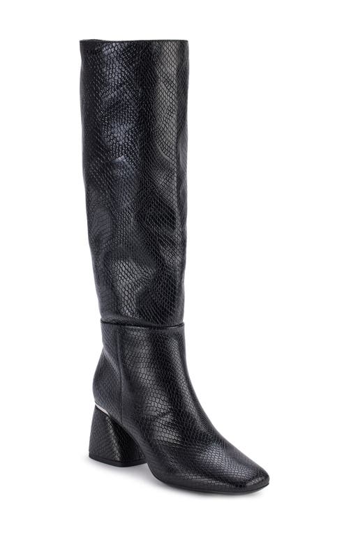 Shop Dkny Cana Knee High Block Heel Boot In Black