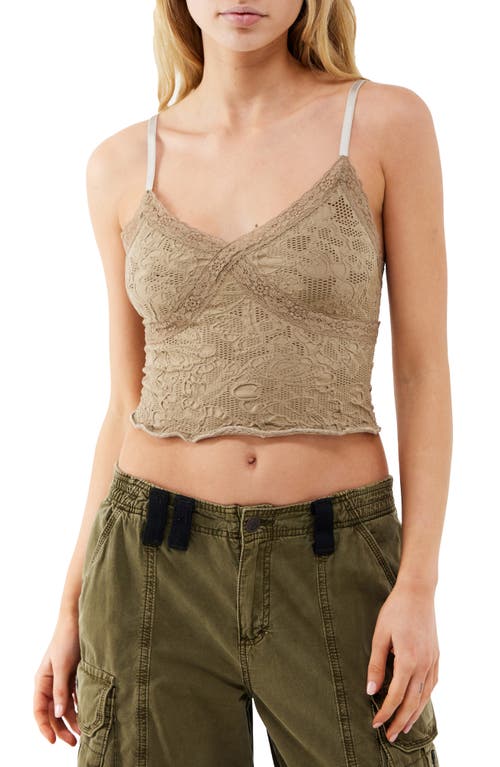 Lace Crop Camisole in Sand