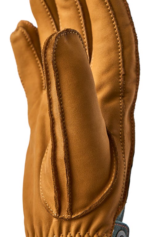 Shop Hestra Wakayama Leather Gloves In Forest/cork