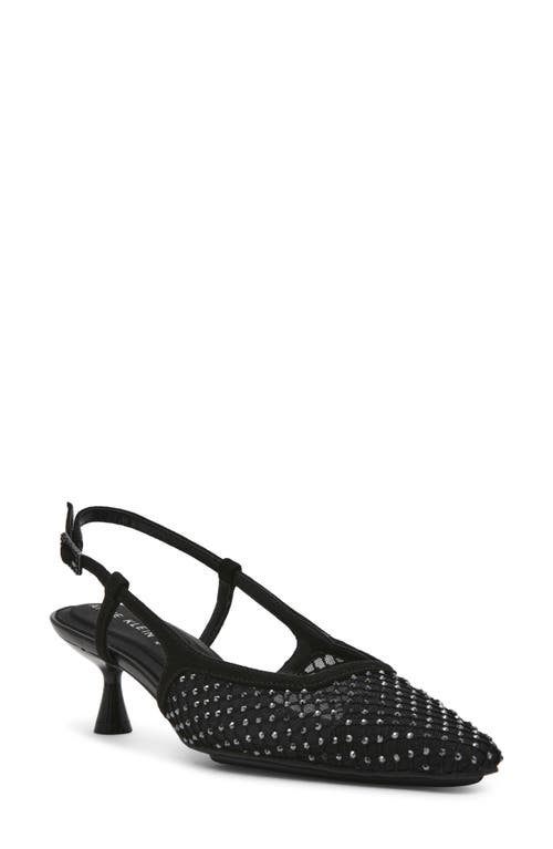 Shop Anne Klein Thia Slingback Pump In Black/black Crystal