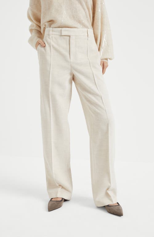 Shop Brunello Cucinelli Loose Straight Trousers In Ivory