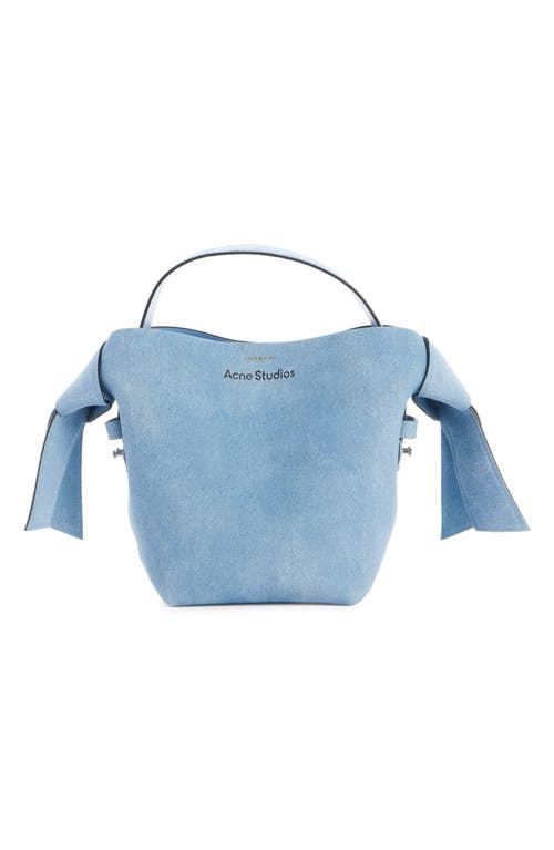 Shop Acne Studios Mini Musubi Suede Crossbody Bucket Bag In Blue