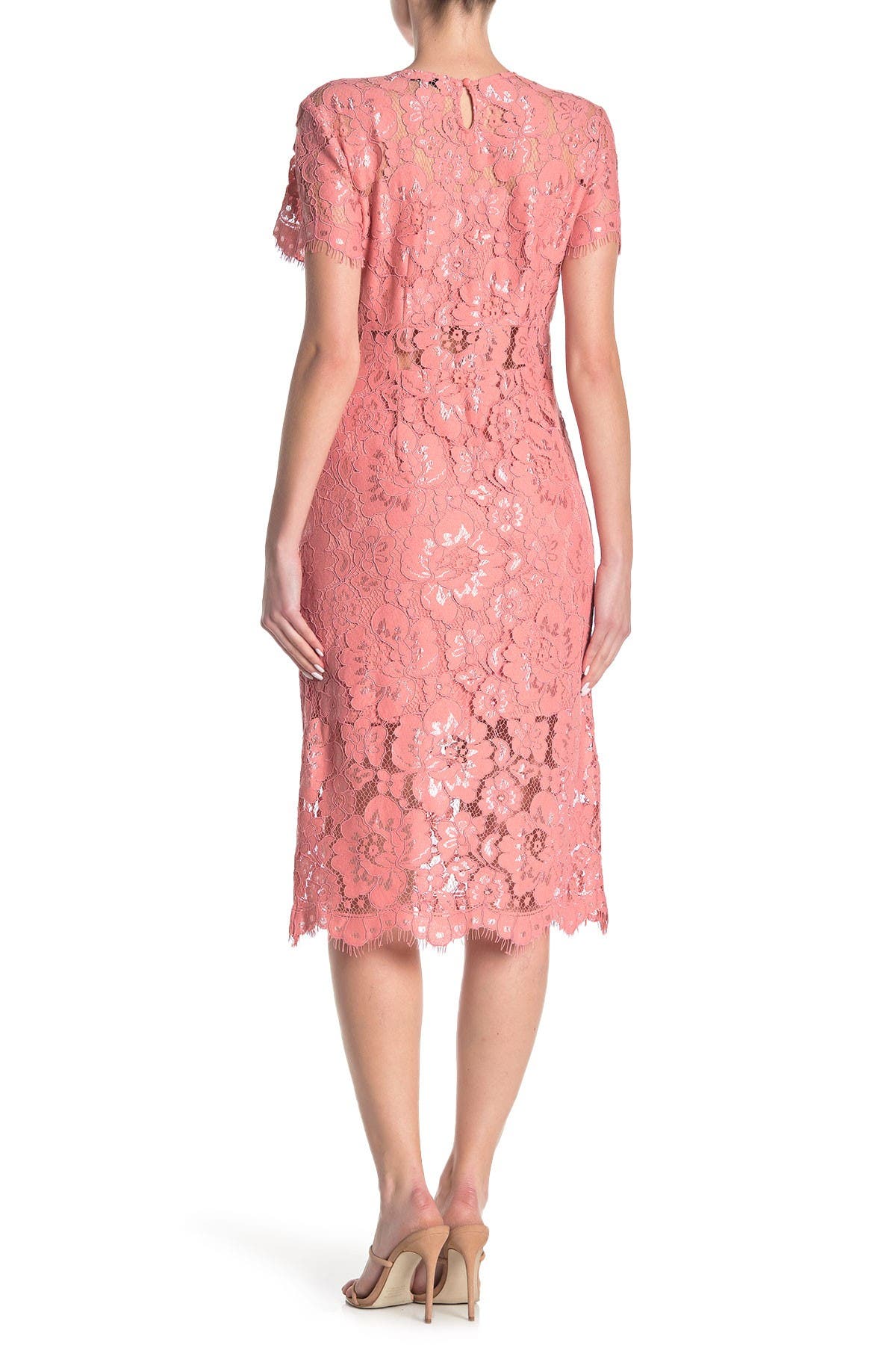 lace sheath midi dress