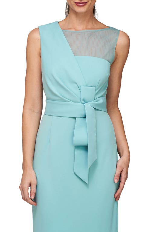 Shop Js Collections Joanna Asymmetric Neck Cocktail Dress In Aqua