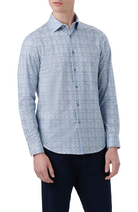 James OoohCotton® Geometric Print Button-Up Shirt