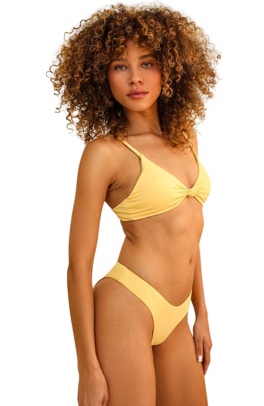 Shop Dippin Daisys Zen Knotted Triangle Bikini Top In Mellow Yellow