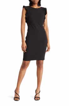 Calvin Klein Ruffle Shoulder Sheath Dress | Nordstromrack